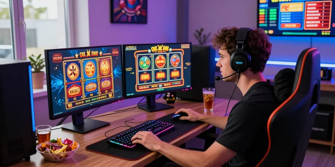 Engaging online gaming setup showcasing casino sicuri non AAMS experiences with vibrant games and accessories.