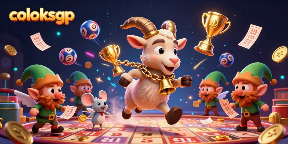 Experience lottery excitement with coloksgp as characters engage in thrilling ticket action in a vibrant casino.