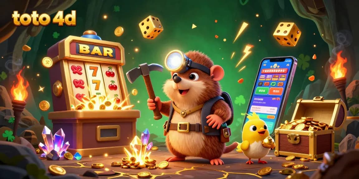 Experience exciting toto 4d gameplay with dynamic scenes and vibrant casino elements in this 3D illustration.