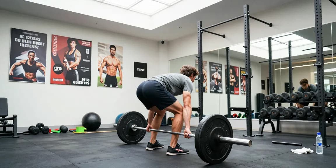 Beligas Shop athlete lifting weights in a bright, motivating gym environment.