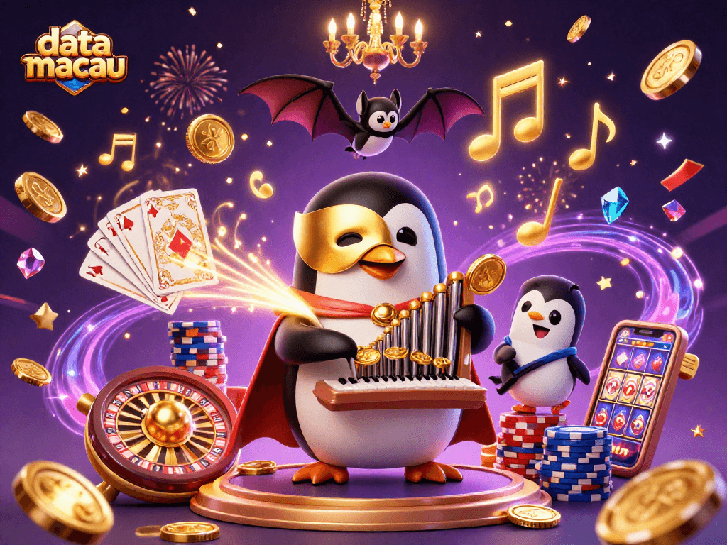 Experience thrilling moments with data macau predictions, featuring a magical casino scene filled with excitement.
