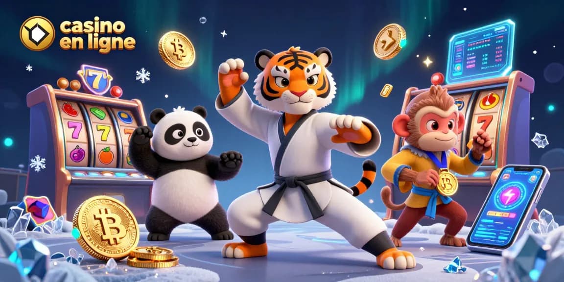 Plongez dans le monde passionnant du casino en ligne avec des personnages de dessin animé et des éléments de jeu vibrants.