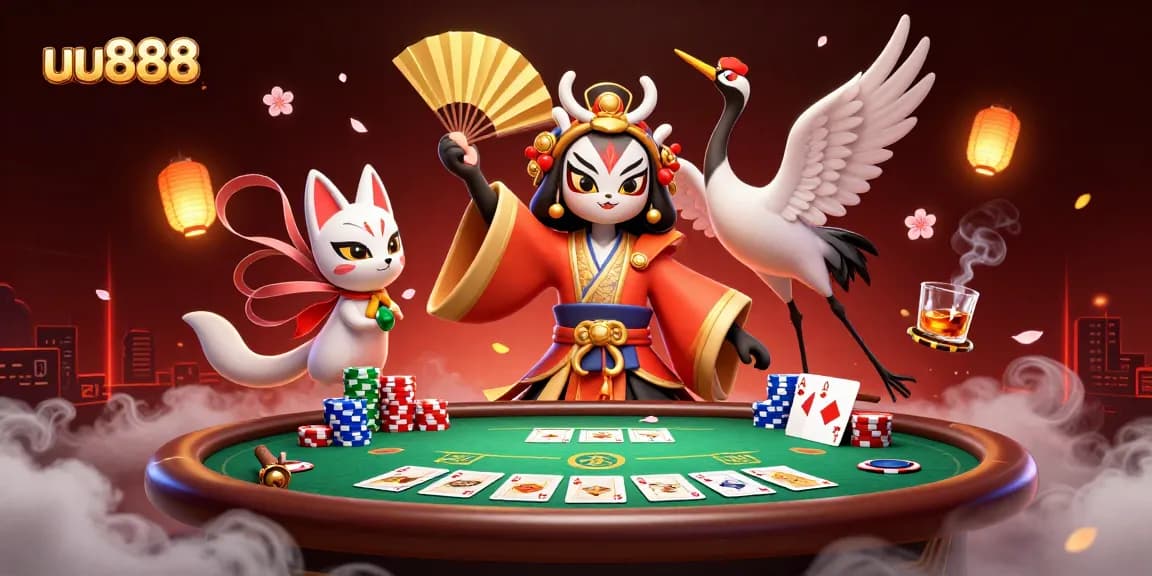 Experience thrilling plays with uu888 at a lavish casino setting featuring vibrant poker elements.