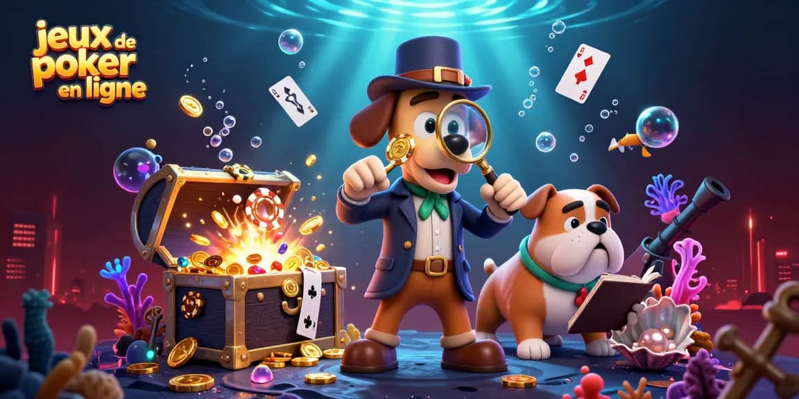 Jouer à des jeux de poker en ligne avec des personnages animés dans un environnement ludique