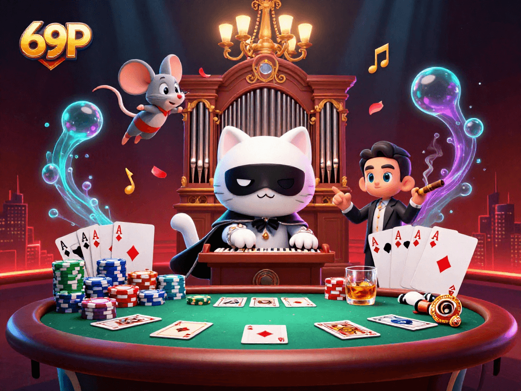 Experimente a emoção de jogar na 69P com impressionante cena de cassino em 3D.