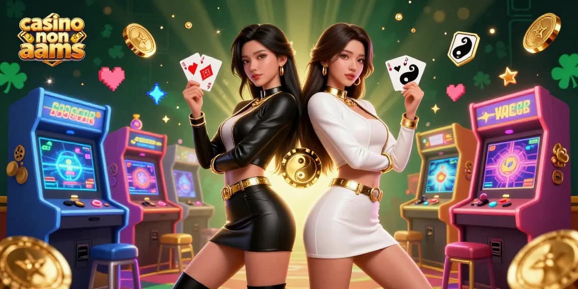 Vivi l'azione di gioco vibrante nei casinò non AAMS con due donne asiatiche che mostrano la loro strategia di poker.