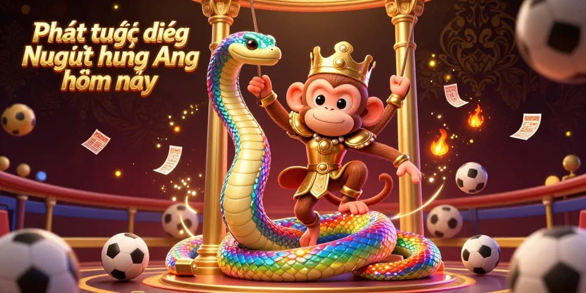 Experience Phát trực tiếp Ngoại hạng Anh hôm nay with a vibrant 3D sports betting illustration showcasing a monkey king and rainbow serpent.