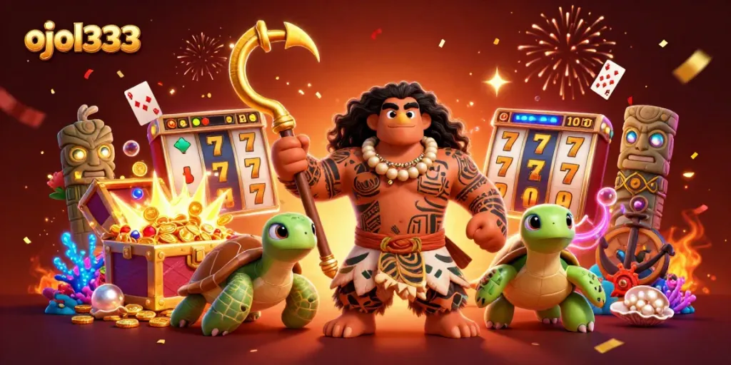 Engage with exciting games at ojol333 while discovering vibrant casino elements in an immersive underwater scene.