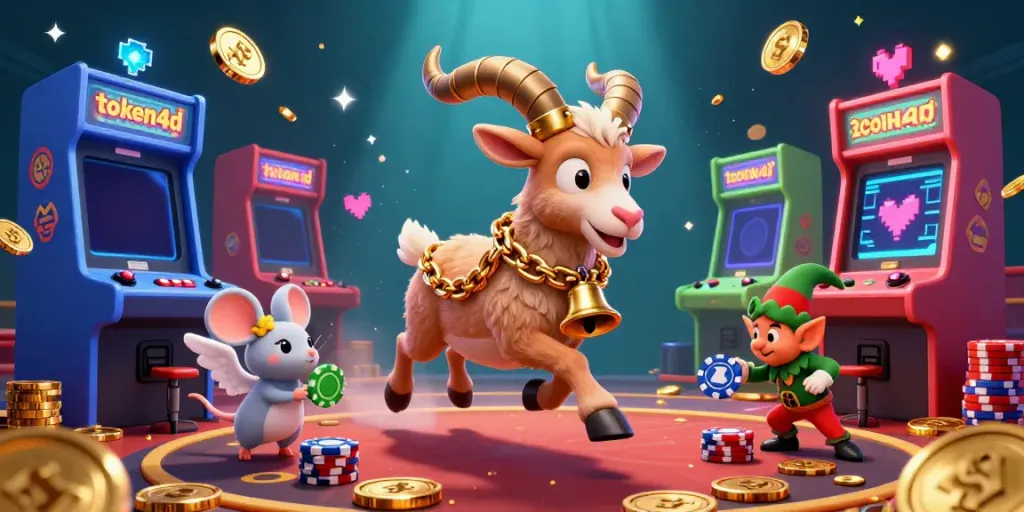 Permainan slot gacor di token4d yang dipimpin oleh Krampus sambil menjaga suasana kasino yang meriah.