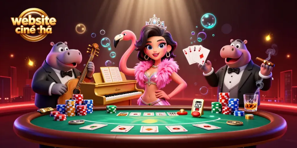 Experience live gaming action with website chính thức featuring vibrant casino elements and dynamic characters.