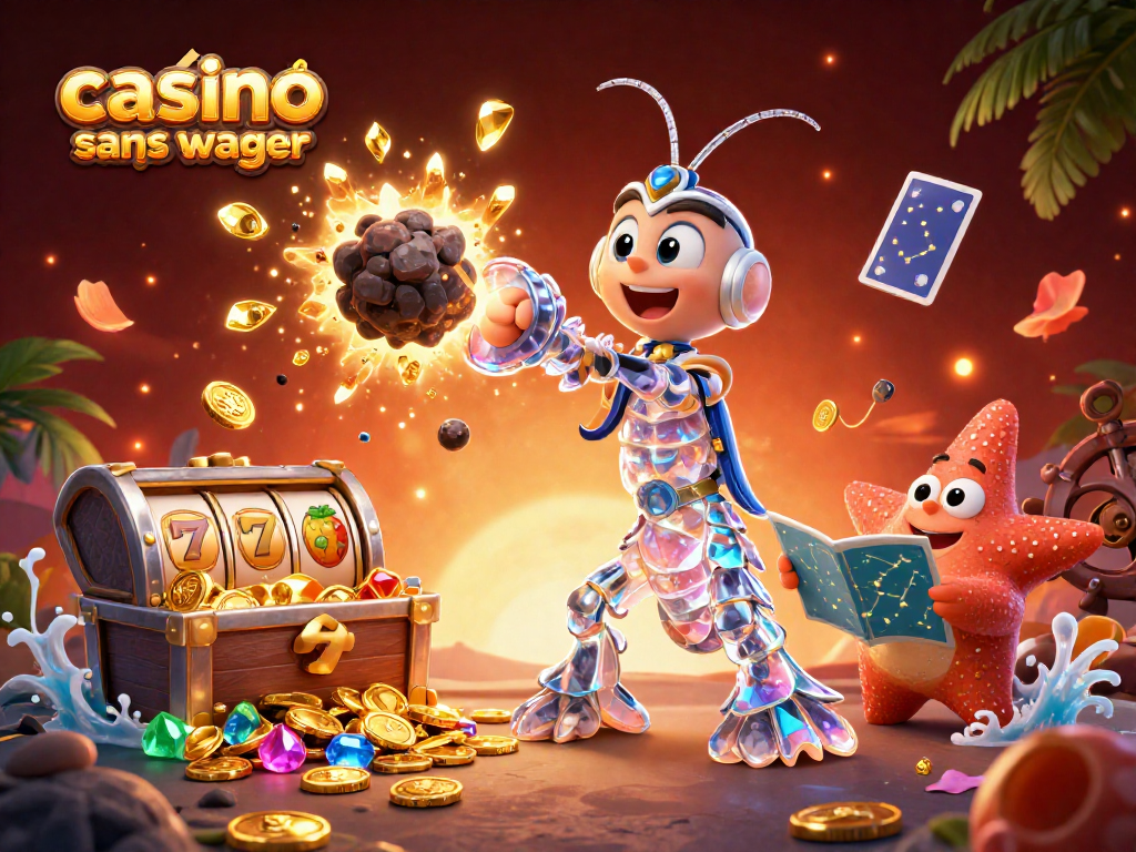 Jouez au casino en ligne sans wager avec des machines à sous colorées et des personnages animés dans un décor dynamique.