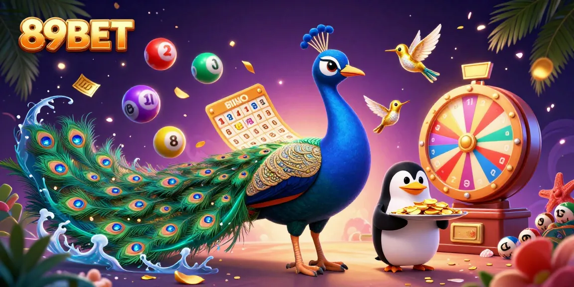 Experience excitement with 89BET in a vibrant casino scene featuring colorful lottery elements.