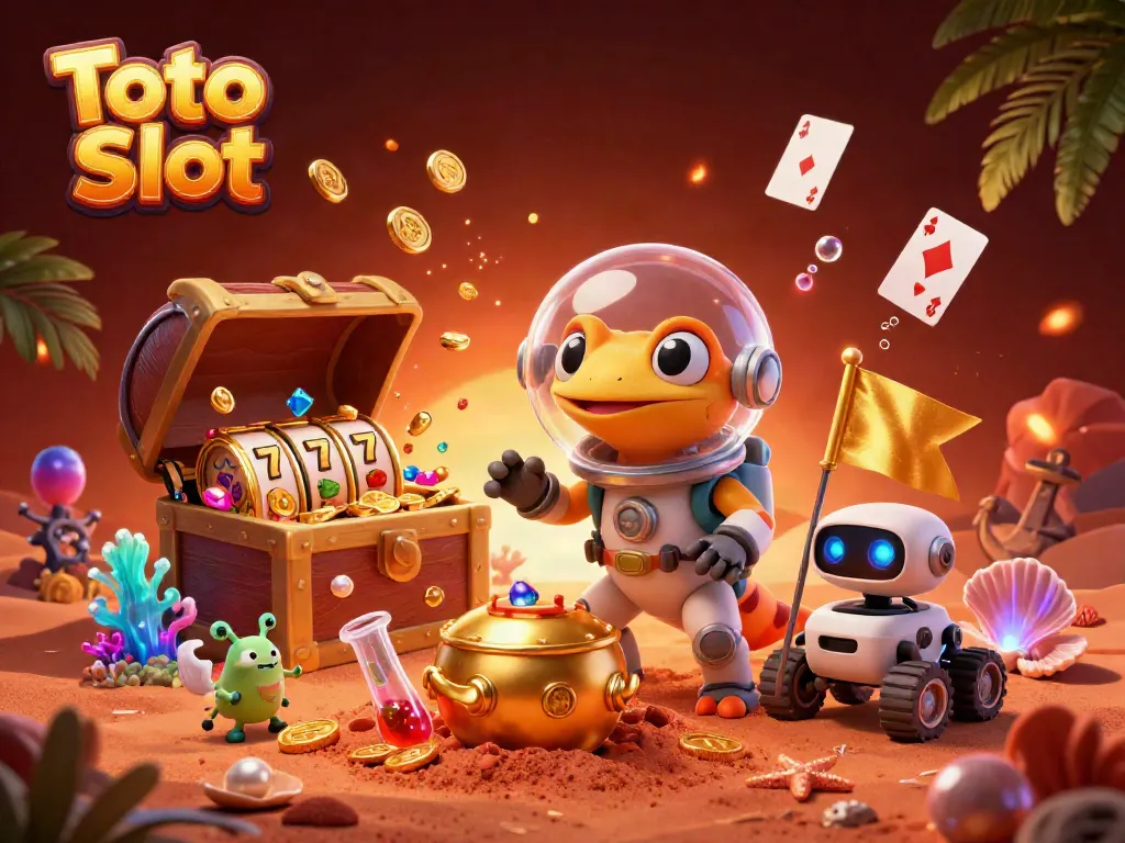 Menangkan jackpot besar dengan Toto Slot dalam ilustrasi luar angkasa yang mengasyikkan.