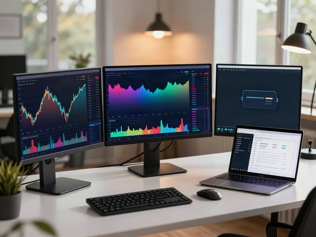 Professional trading workspace showcasing 免费股票API integration with cryptocurrency analytics and digital wallet management.