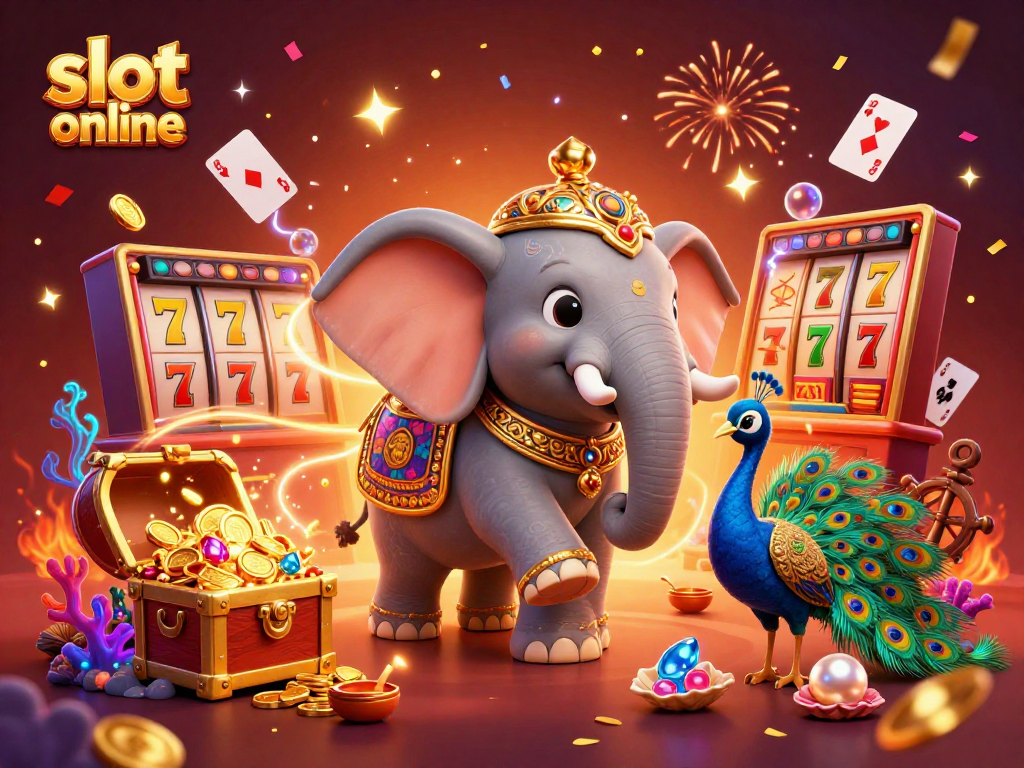 Spin the reels and win big with this vibrant slot online illustration featuring lucky symbols!