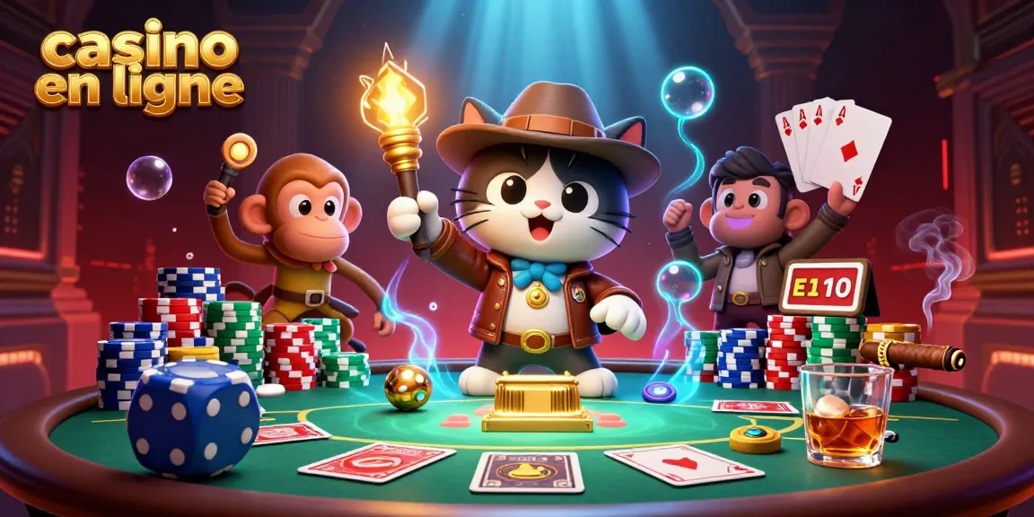Jouez au casino en ligne avec des personnages animés dans une scène captivante d'aventure