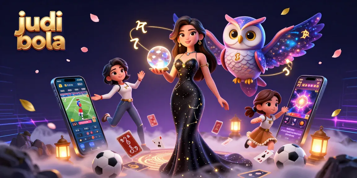 Bet on judi bola with a stunning 3D digital illustration featuring a woman and mystical elements.