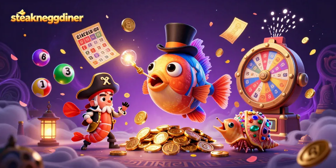Experience the thrill of steakneggdiner with playful characters and dynamic gambling elements in an engaging scene.