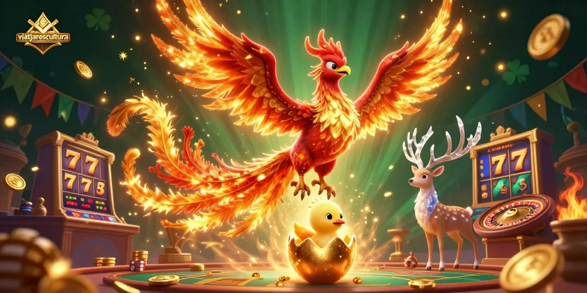 Engage in thrilling gameplay with viatjarescultura as fire phoenix and mystical stag inspire your fortune.