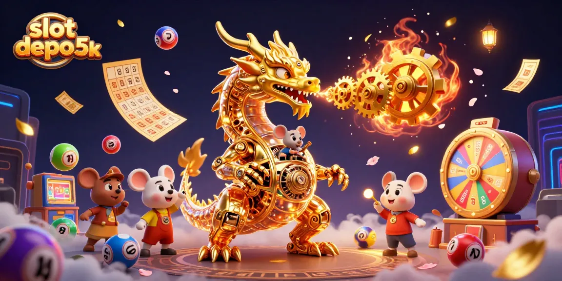 Experience thrilling action with slot depo 5k in a vibrant 3D casino illustration showcasing winning possibilities.