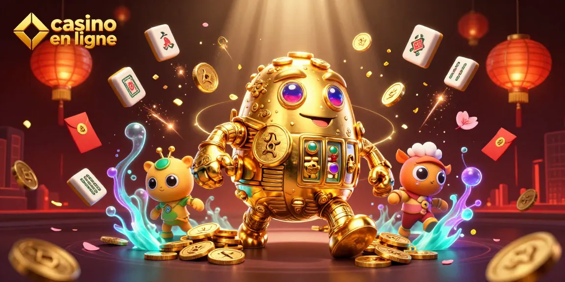 Jouer à des jeux captivants sur un casino en ligne avec un golem doré animé et des éléments de jeu dynamiques.