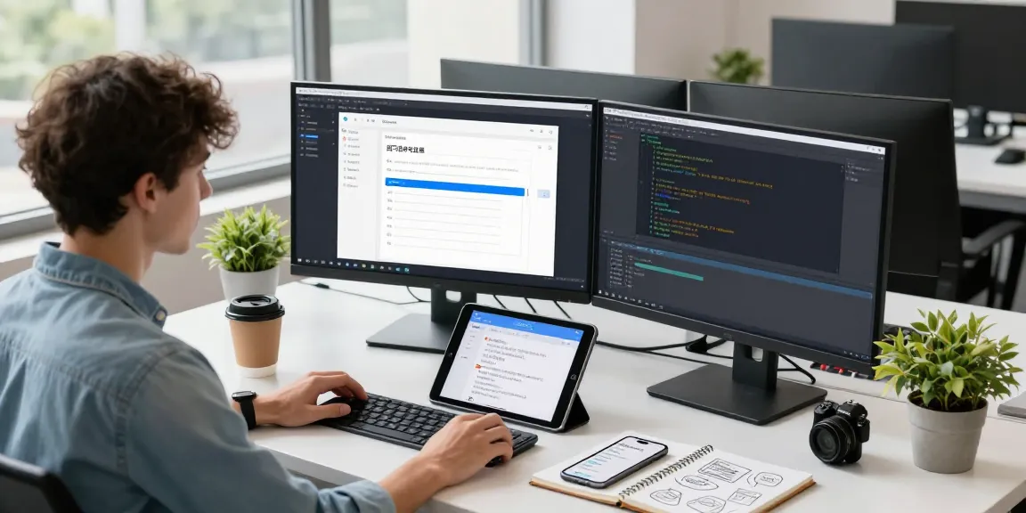 Developer working on 纸飞机中文版 interface in a modern tech workspace.