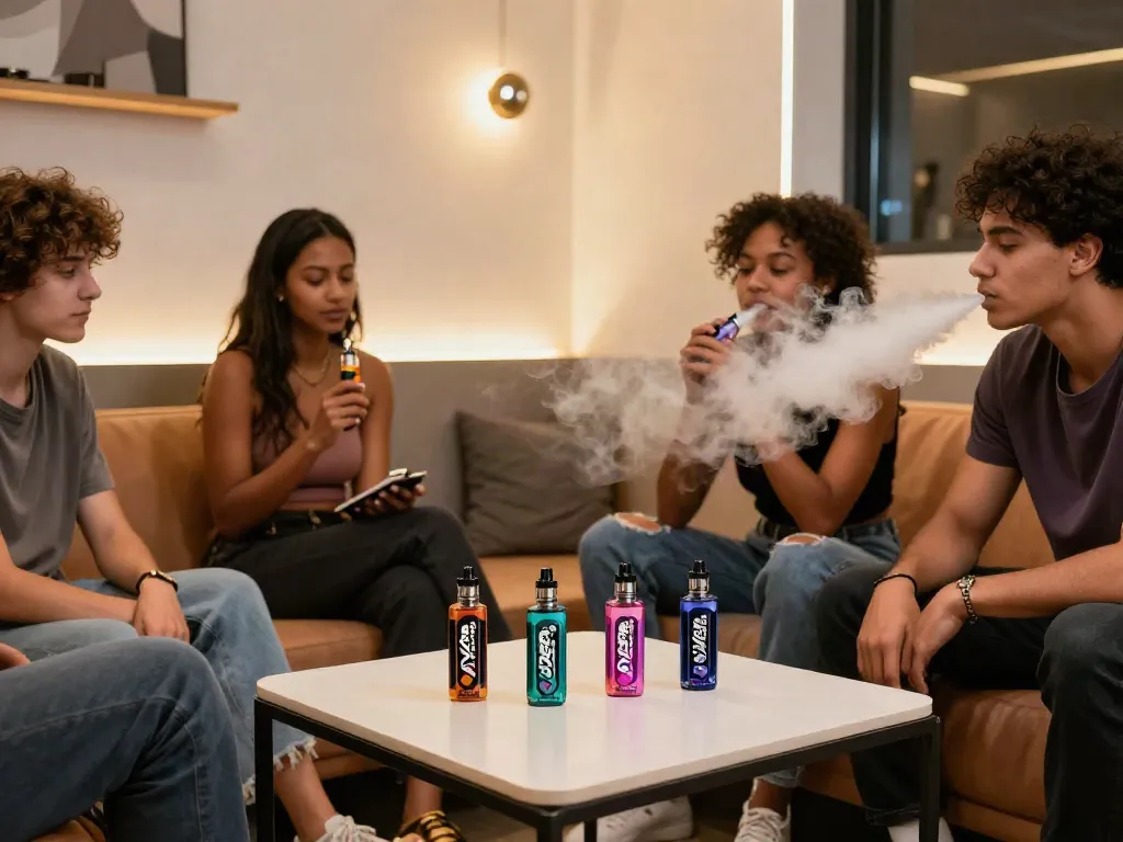 Friends enjoying Alt Zero E-Liquid 60ml in a stylish vape lounge
