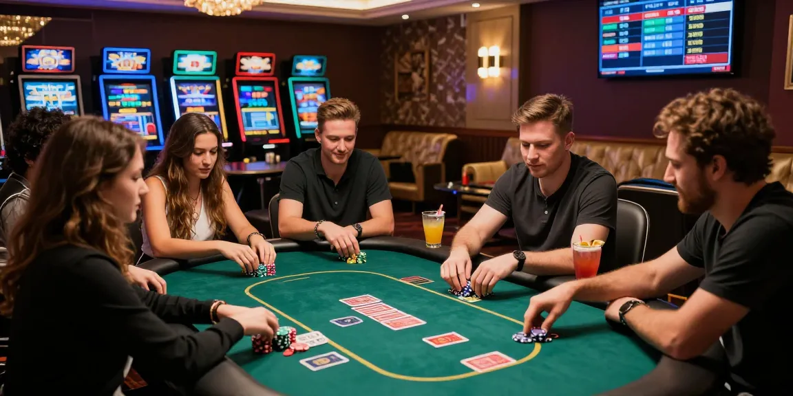 Dynamic gaming experience at ok8386.guide casino with friends enjoying poker