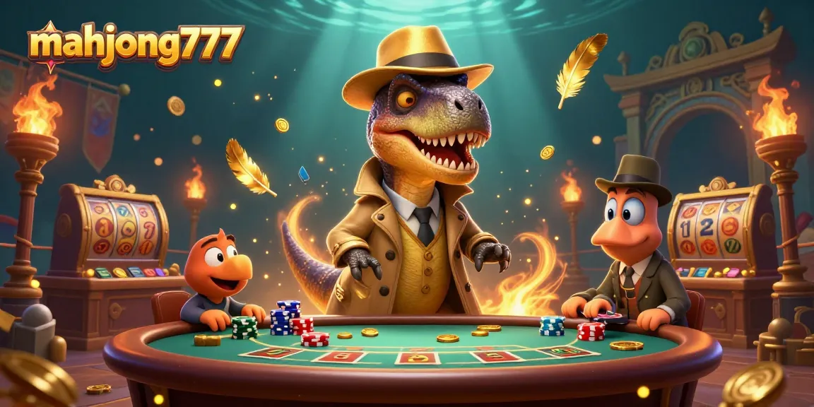 Engage in thrilling gameplay at mahjong777 with vibrant dinosaur characters and dynamic casino elements.