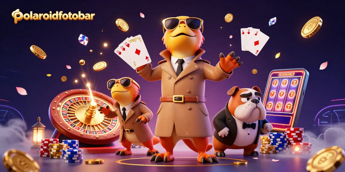 Experience the thrill of gambling with polaroidfotobar as raptors playfully disguise themselves to enter a casino.