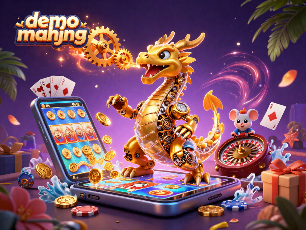 Menangkan demo mahjong dengan ilustrasi kasino 3D yang dinamis dan penuh warna saat permainan berlangsung.