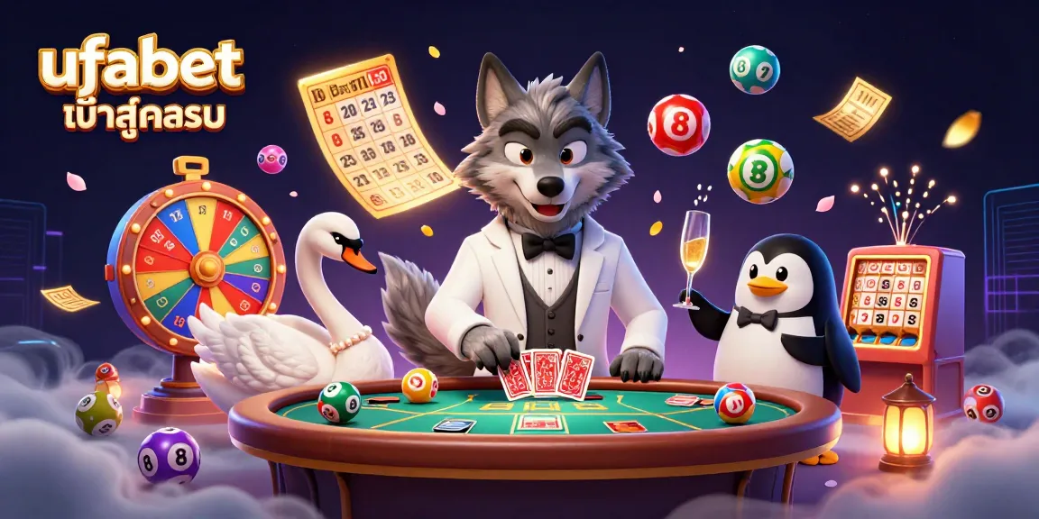 Experience ufabet เข้าสู่ระบบ through an engaging casino scene with charming characters and dynamic elements.