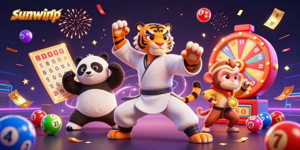 Engage in thrilling lottery moments with sunwinp, featuring lively characters and dynamic elements.