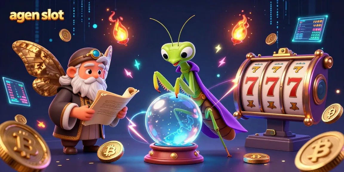 Engage with agen slot in a vibrant, dynamic setting filled with slot elements and crypto coins.
