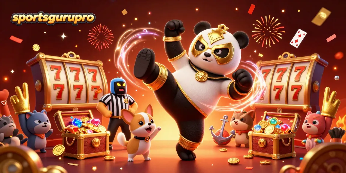 Experience thrilling moments at sportsgurupro with a vibrant casino-themed illustration featuring playful characters and game elements.