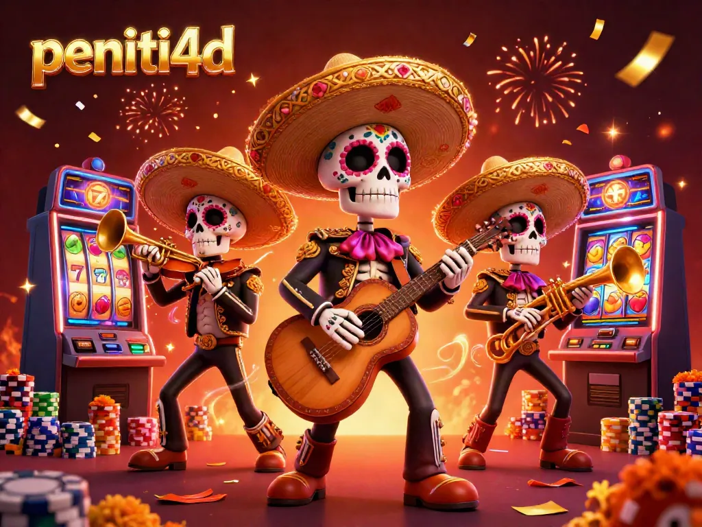 Pemain slot di peniti4d merayakan kemenangan di kasino dengan slot berwarna-warni dan suasana ceria