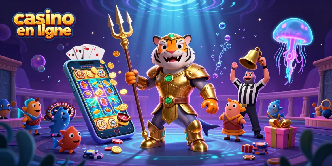 Découvrez un gameplay palpitant au casino en ligne avec une scène sous-marine vibrante présentant un requin et des éléments de casino.