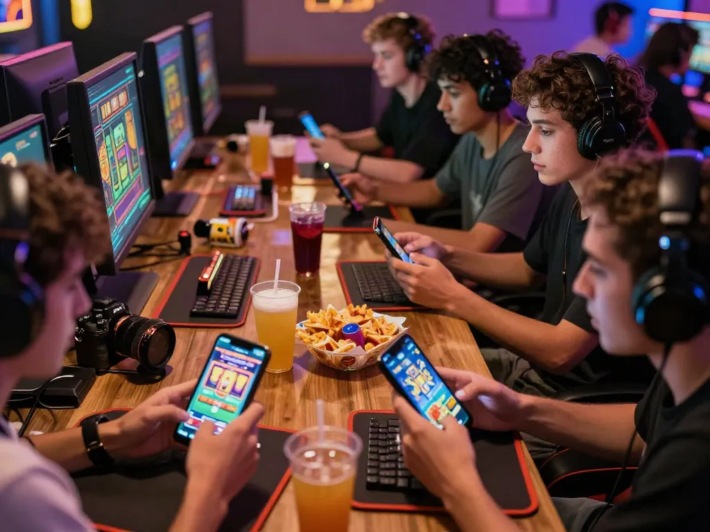 Online gaming excitement with luxury12 mobile slot players enjoying vibrant graphics and cozy atmosphere