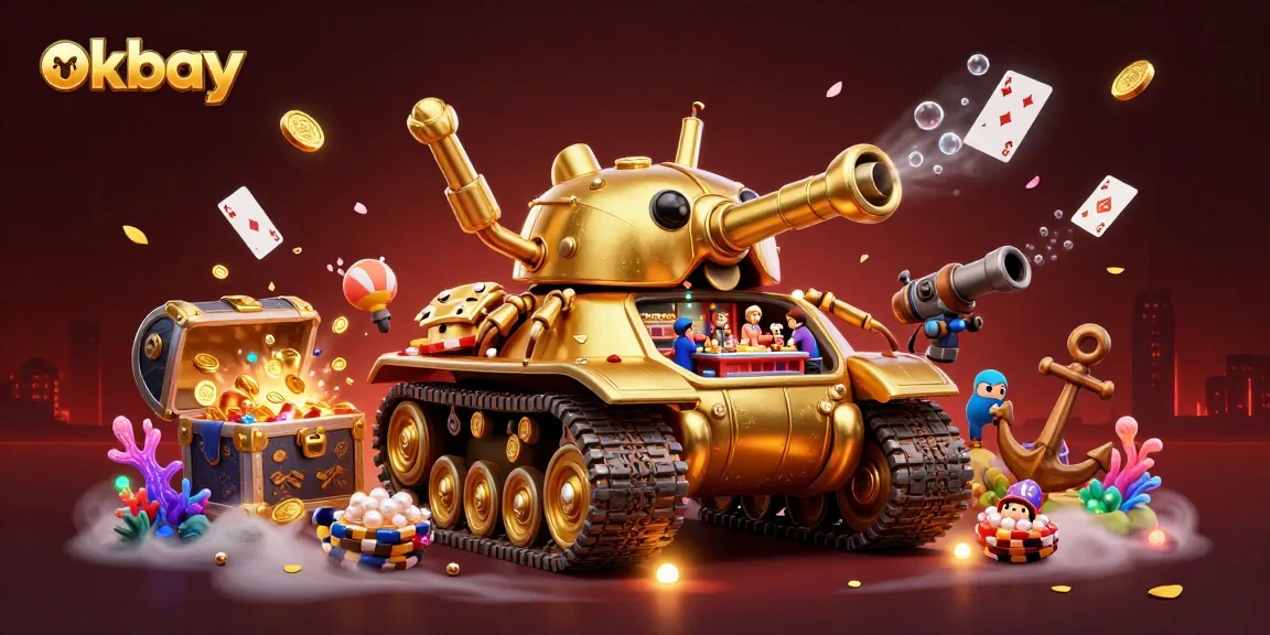 okbay offers an immersive gaming experience with a dynamic beetle tank casino illustration.