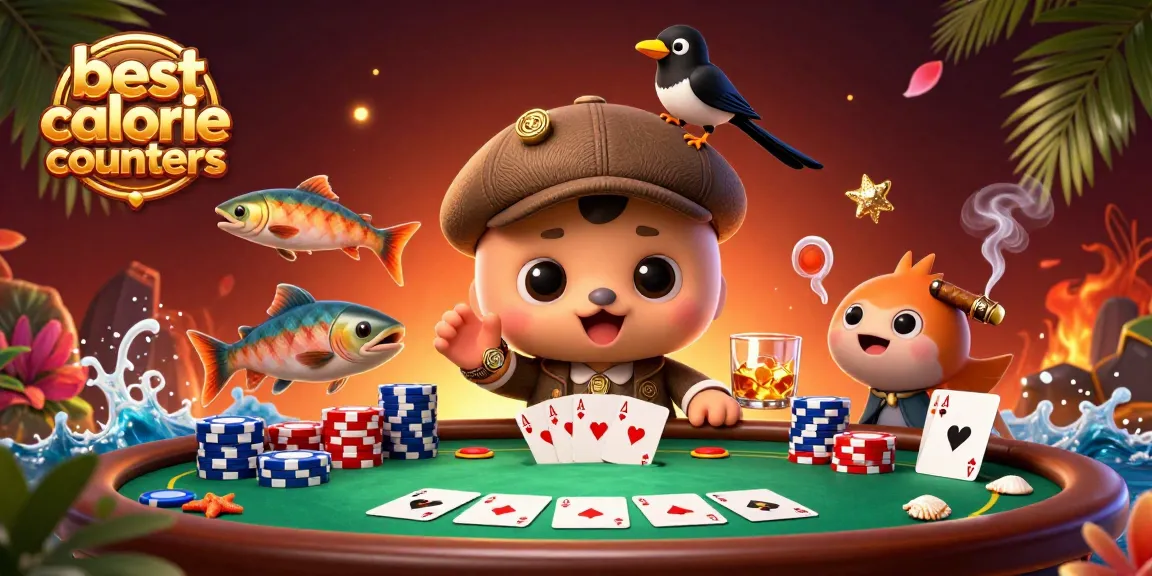 Engage with the best calorie counters while enjoying vibrant casino action in this whimsical scene.