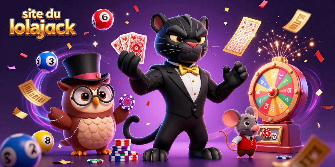 Experience the thrill at site du casino lolajack with a vibrant scene of playful characters and casino elements.