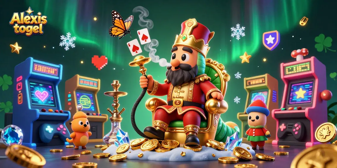 Experience the thrill of Alexistogel with a vibrant 3D illustration showcasing gambling excitement and colorful elements.