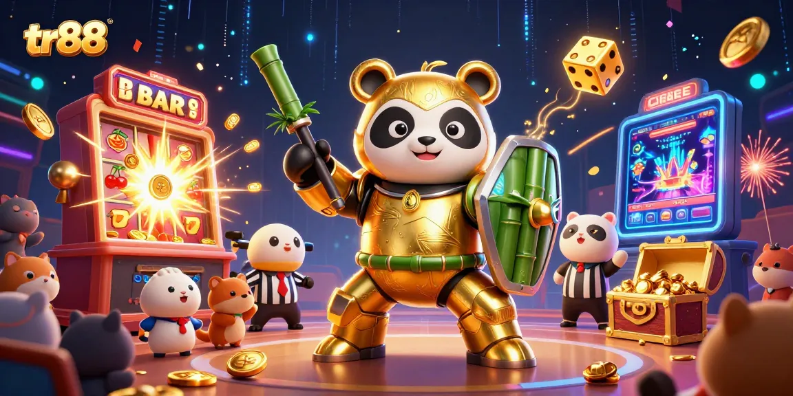 Spin the reels with tr88 at a vibrant 3D casino filled with gold treasures and excitement.