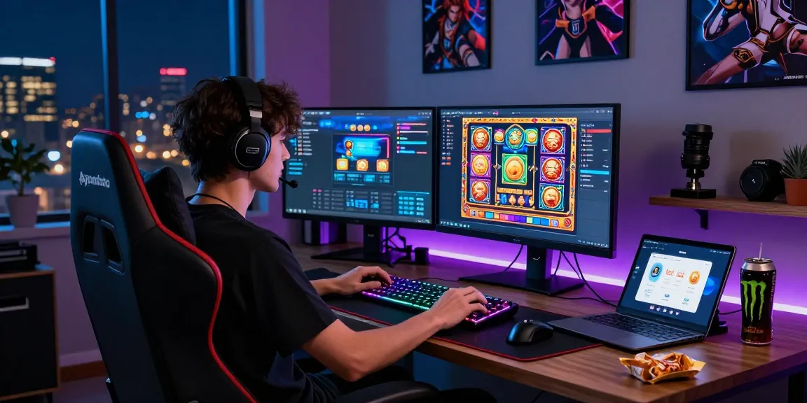 Ayamtoto login dalam lingkungan bermain game online modern dengan gamer terfokus pada layar.