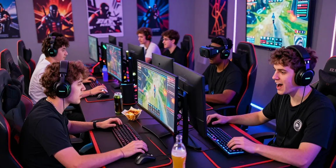 Para gamer bersaing dalam permainan online di ruangan canggih, menunjukkan link tantegacor88 sebagai platform gaming unggulan.