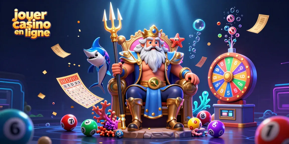 Jouer au casino en ligne avec Neptune, des boules de loterie colorées et une ambiance sous-marine fascinante.