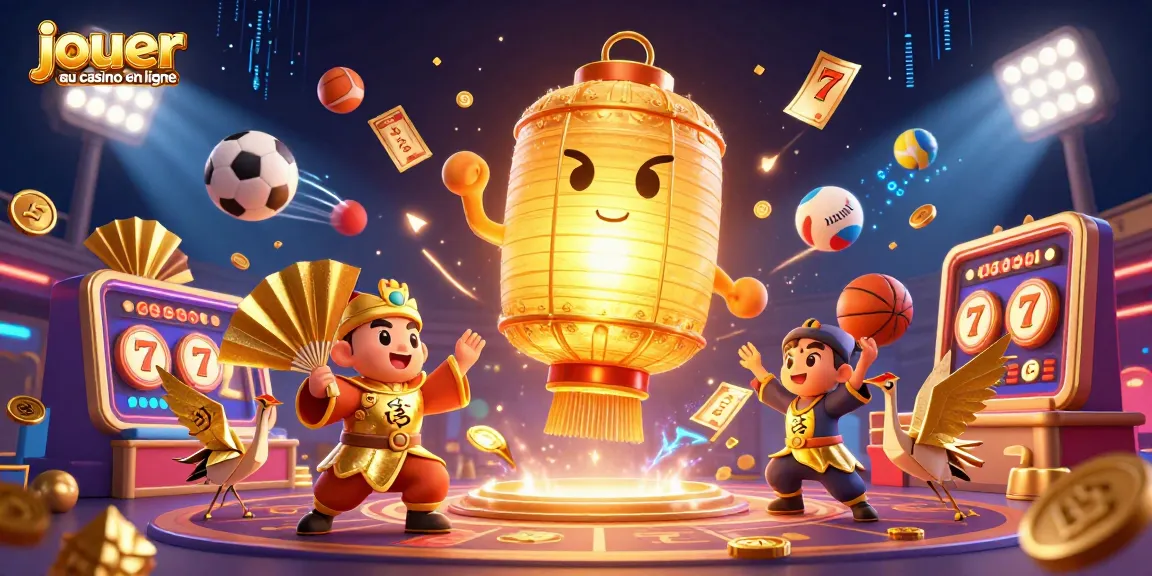 Jouer au casino en ligne avec l'esprit lantern lumineux et des guerriers en éventail dans un casino animé.