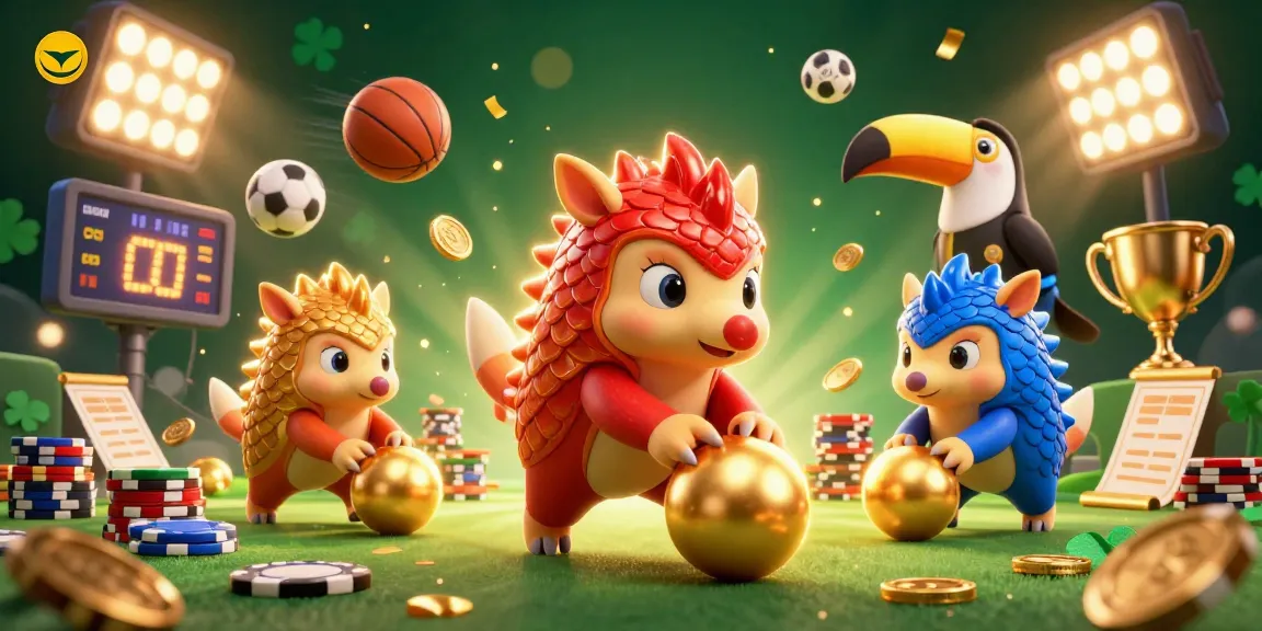 Découvrez les rivalités des pangolins dans l'univers des avis de casino en ligne, entourés de jeux et trophées.