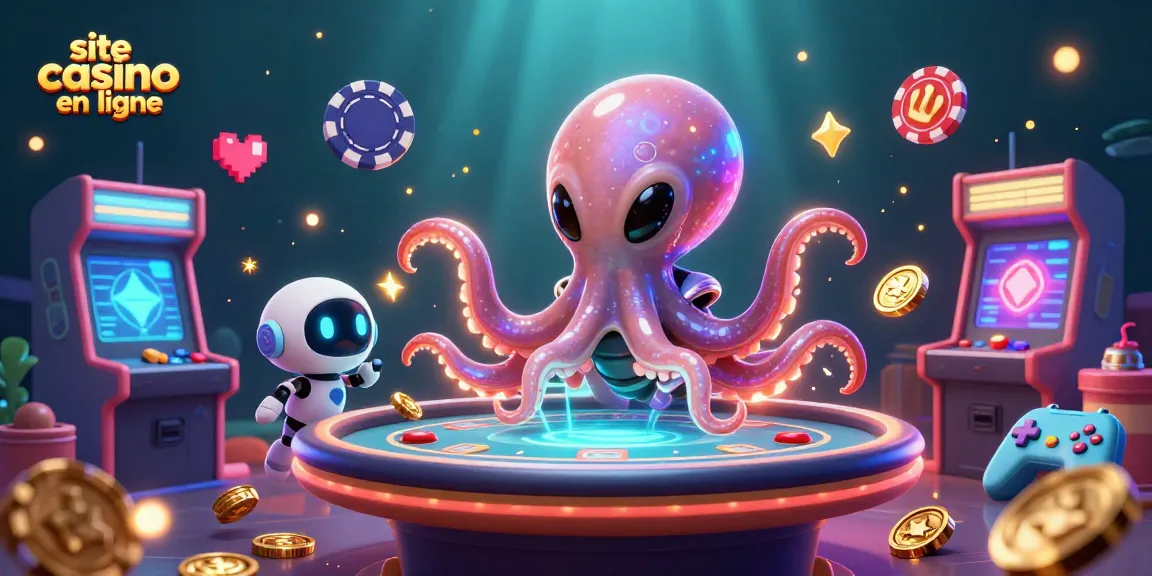 Jouer sur un site casino en ligne avec un octopus futuriste et des machines colorées dynamiques