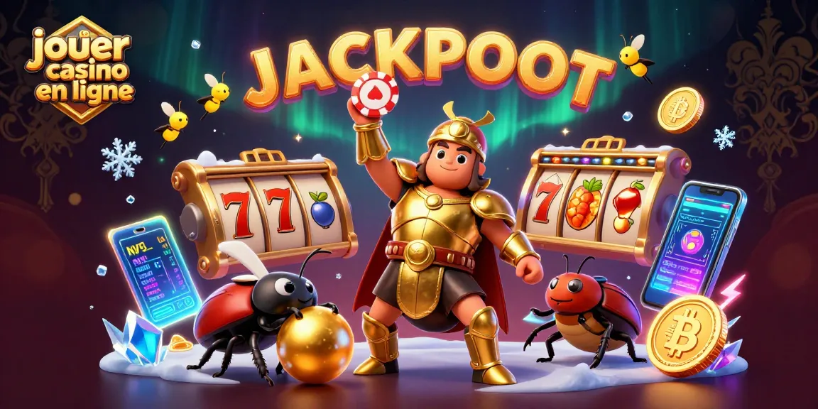 Jouez au casino en ligne avec le scarabée héros et ses amis, gagnant le jackpot.